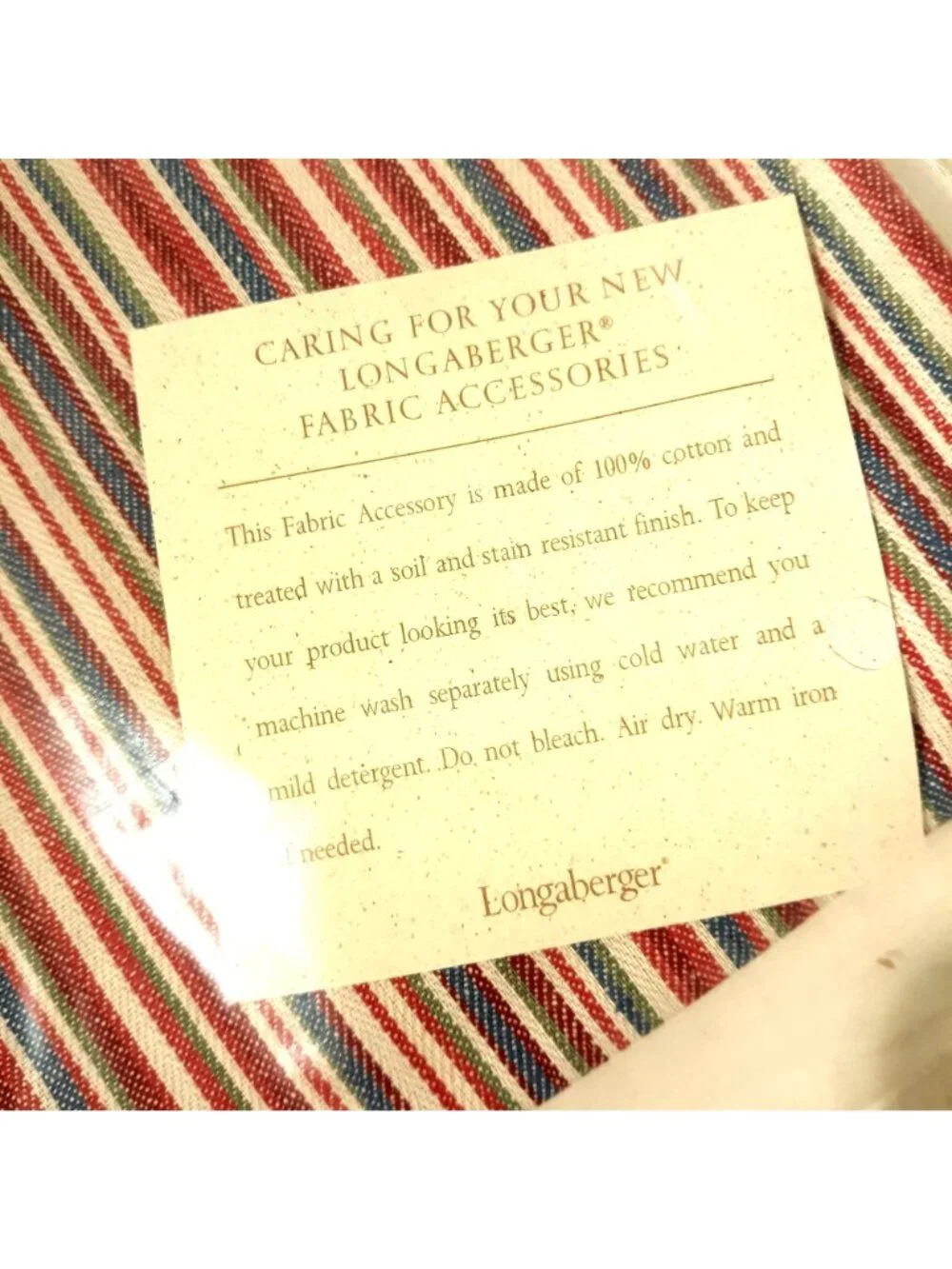 Longaberger Napkins 2 Pack #26778130 Market Stripe Cotton 19